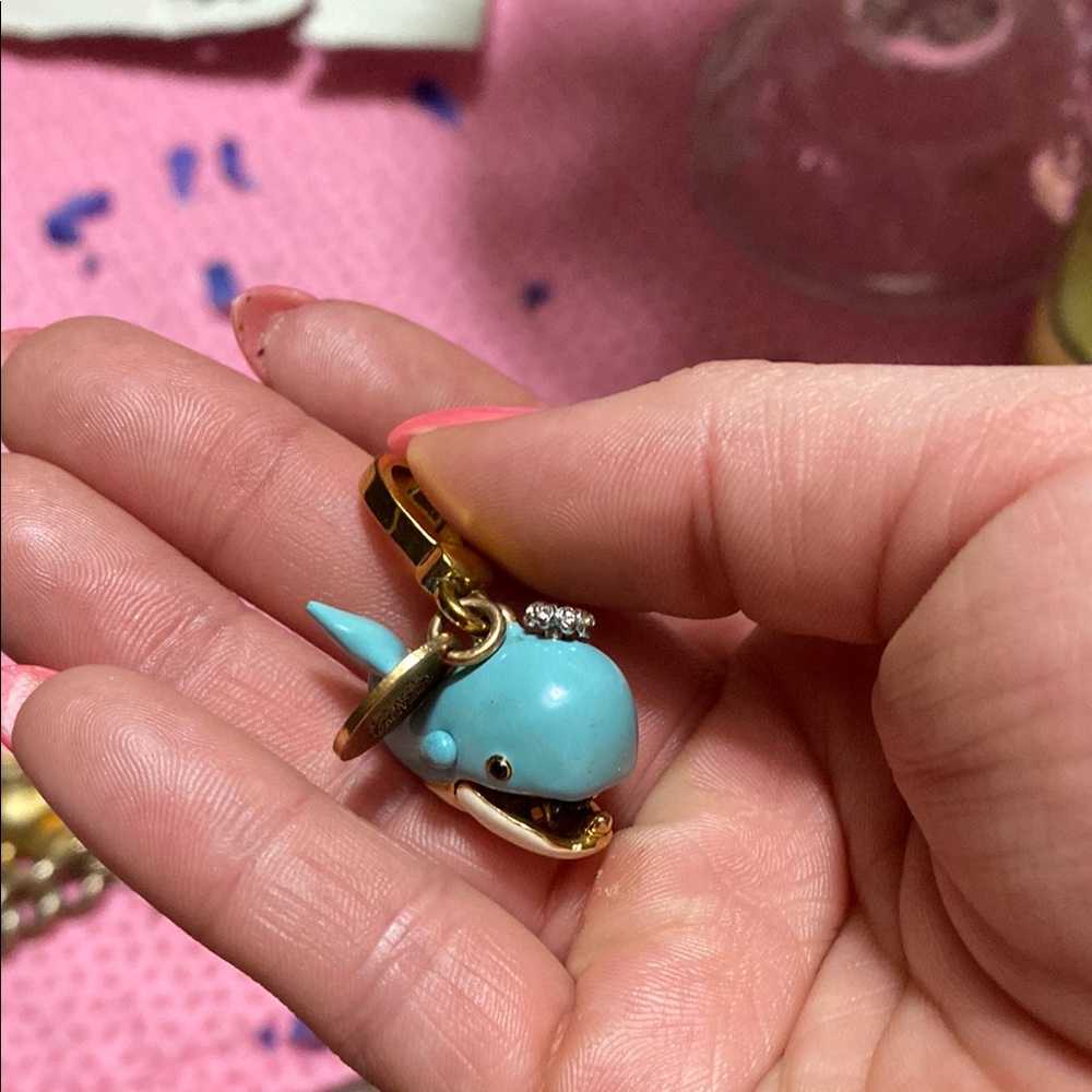 Gold and Blue Whale Charm